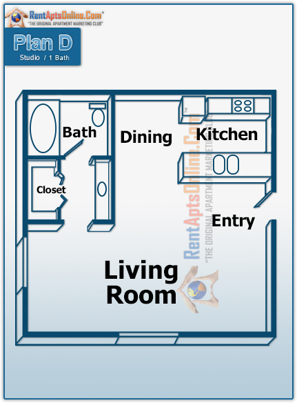 This image is the visual schematic representation of Studio in River's Edge At Fair Oaks Apartments.